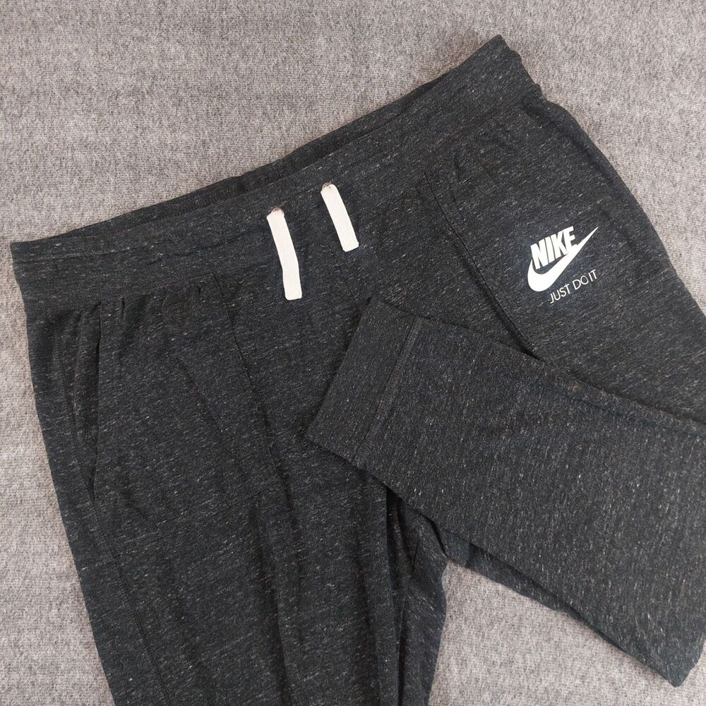 Nike Jogger Sweatpants Womens XXL Gray Tapered Athleisure Lounge Just Do It Pant